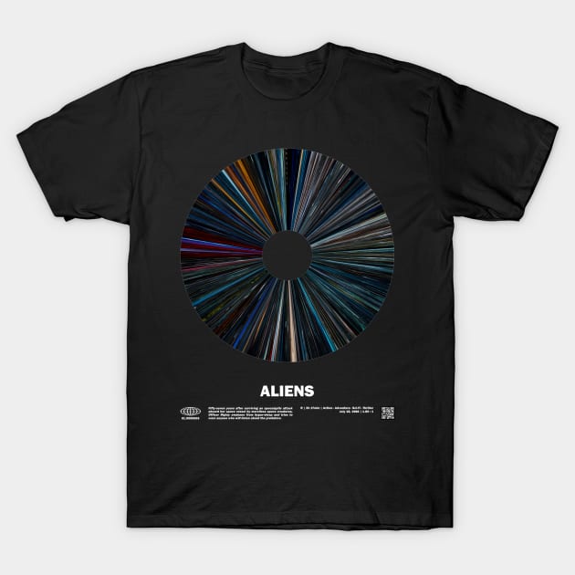 minimal_Aliens Warp Barcode Movie T-Shirt by silver-light